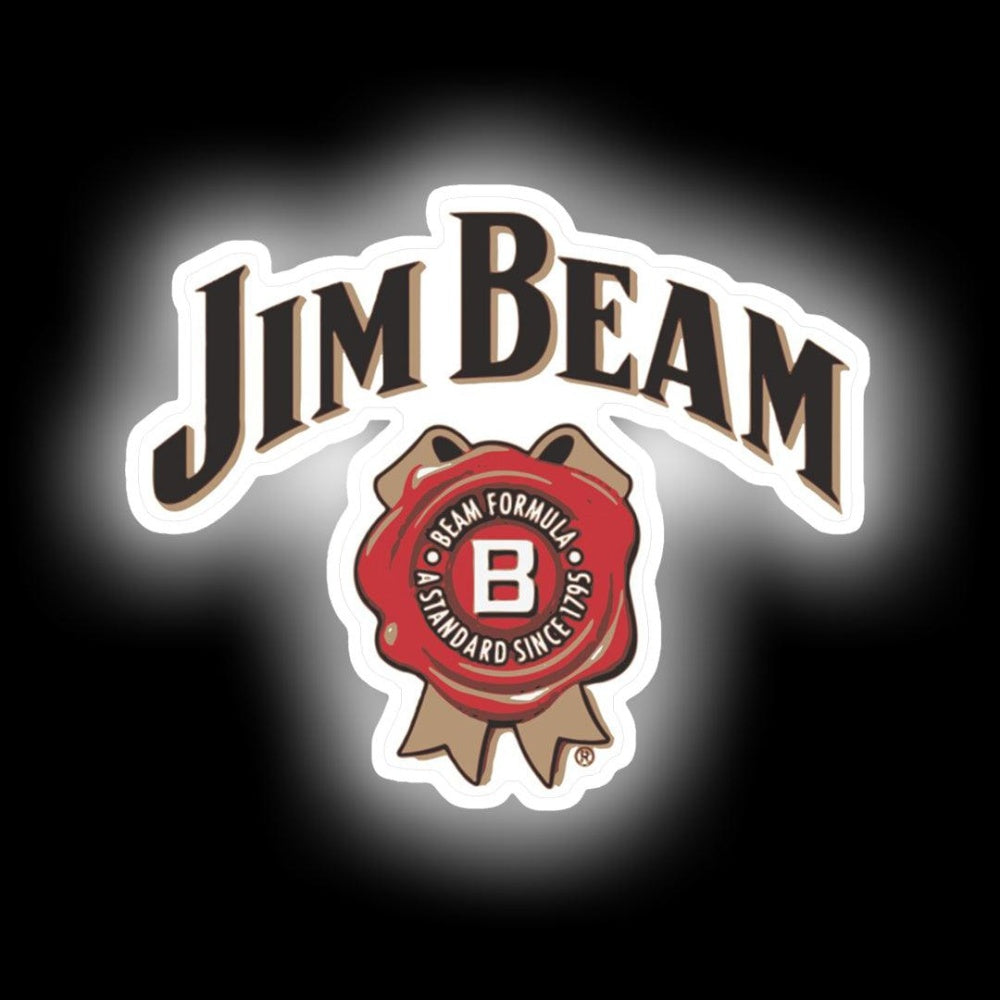 Jim Beam Drink Neon Sign - Neon sign mounted on wall in room