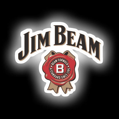 Jim Beam Drink Neon Sign - Neon sign mounted on wall in room