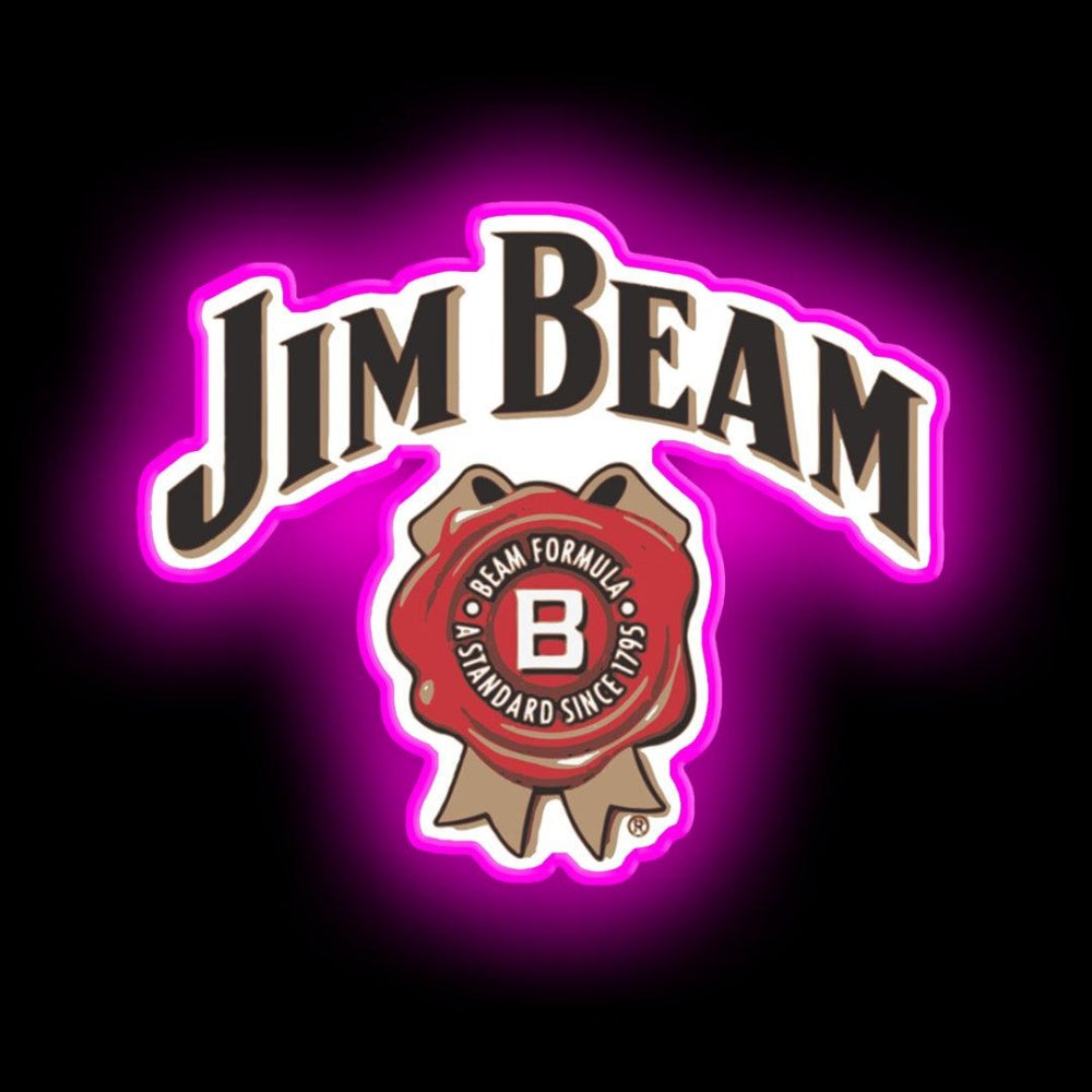 Jim Beam Drink Neon Sign - Size and dimension reference