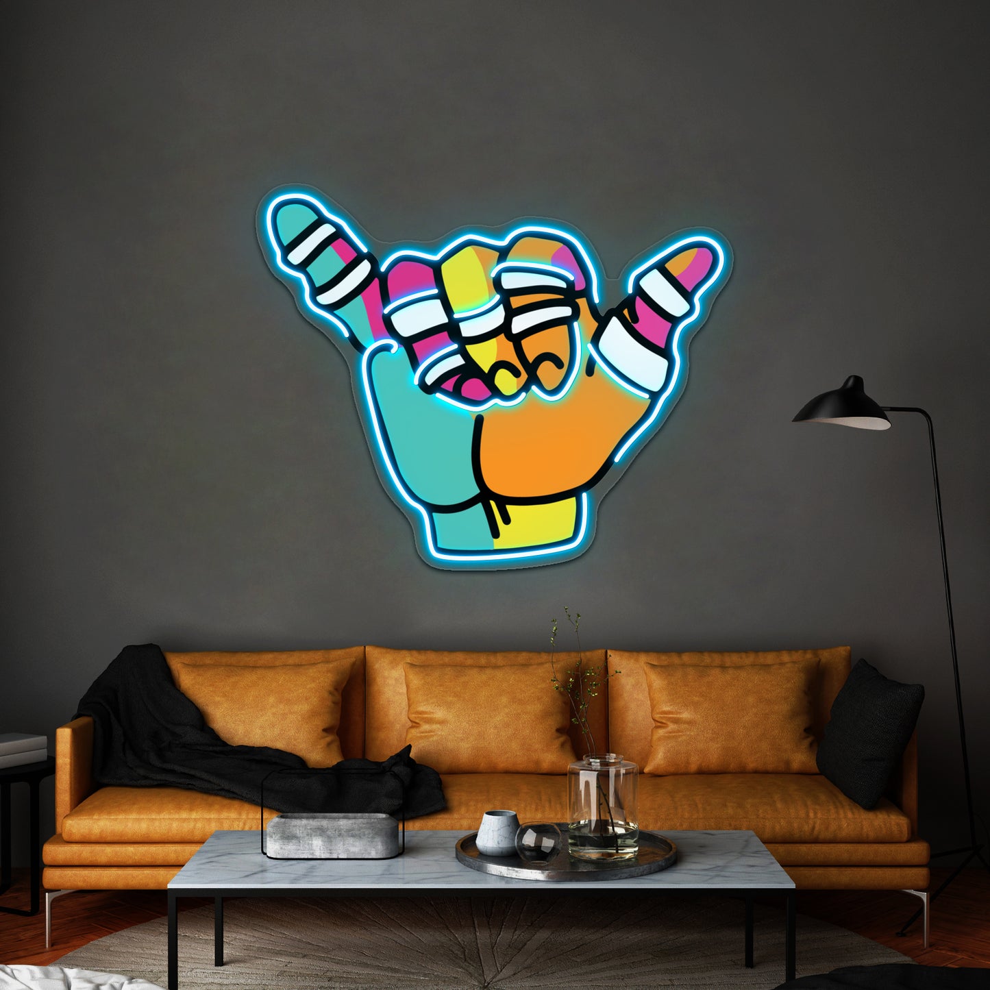 Jiu Jitsu Shaka Hand Pop Artwork Neon Signs For Sale