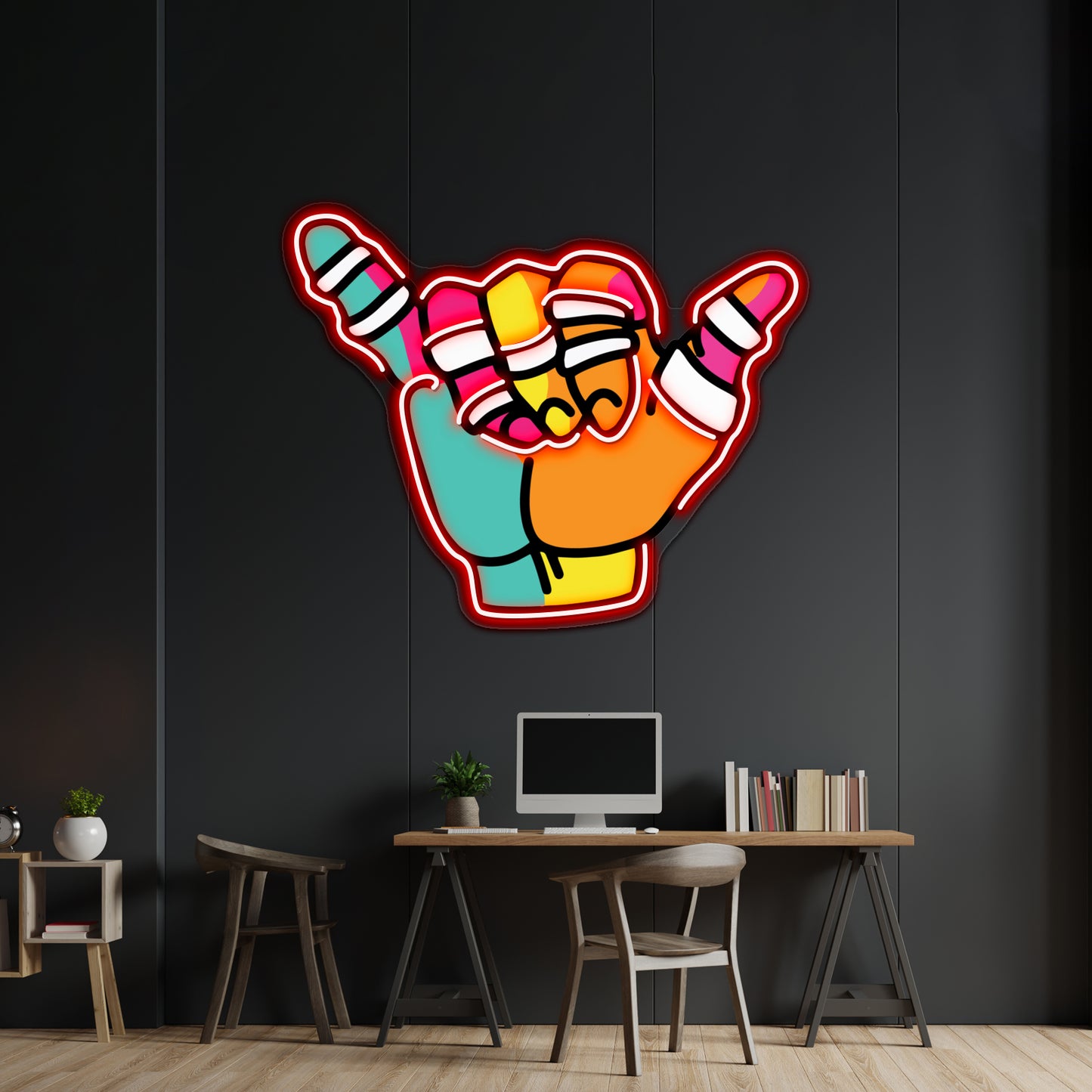 Jiu Jitsu Shaka Hand Pop Artwork Neon Signs For Sale