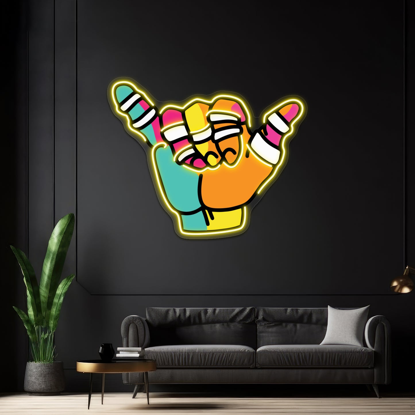 Jiu Jitsu Shaka Hand Pop Artwork Neon Signs For Sale