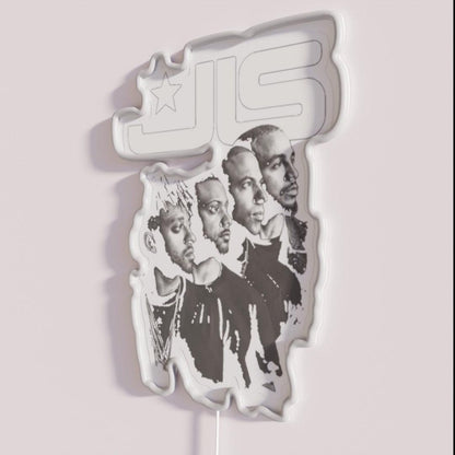 Jls Tour Rgb Led Neon Sign - Neon sign mounted on wall in room