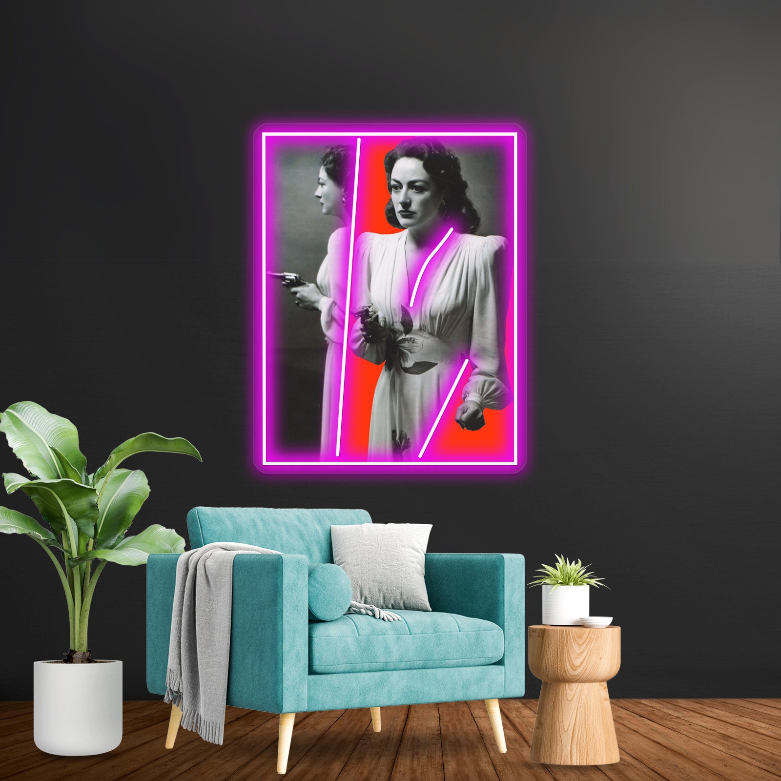 Joan Crawford Mildred Pierce Red Collage Art Wall Artwork Neon Signs | Shineneon