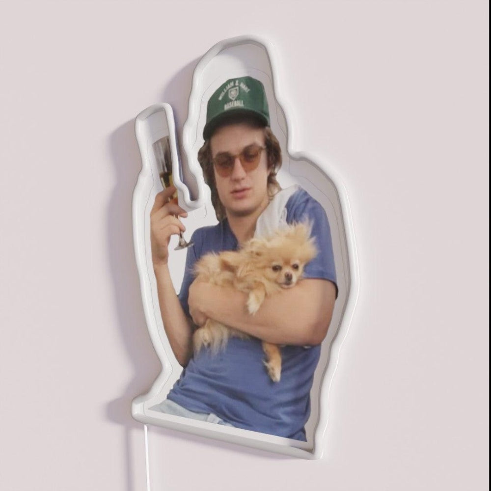 Joe Keery My Spirit Animal Rgb Led Neon Sign - Neon sign mounted on wall in room