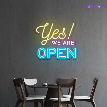 Joes yes we're open Custom Led Printed Neon Sign - Waterproof - Shineneon