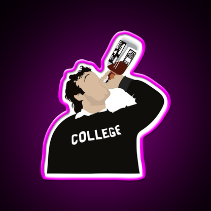 John Belushi College Beer Bar Decor Led Neon Sign Rgb Color - Neon sign mounted on wall in room