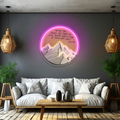 John Muir Quote Artwork Personalized Neon Signs