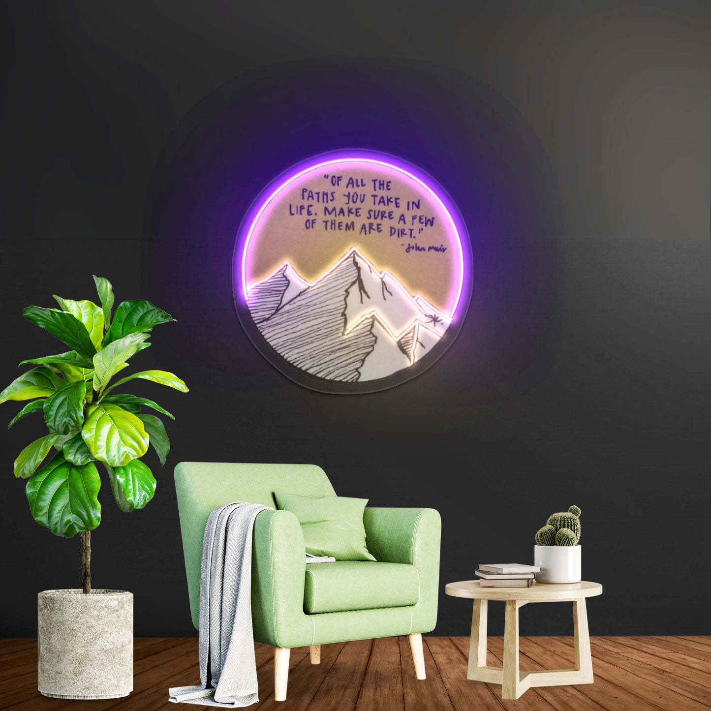 John Muir Quote Artwork Personalized Neon Signs