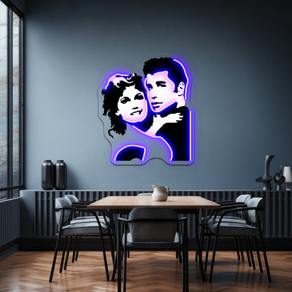 John Travolta Grease Artwork Neon Signs For Sale