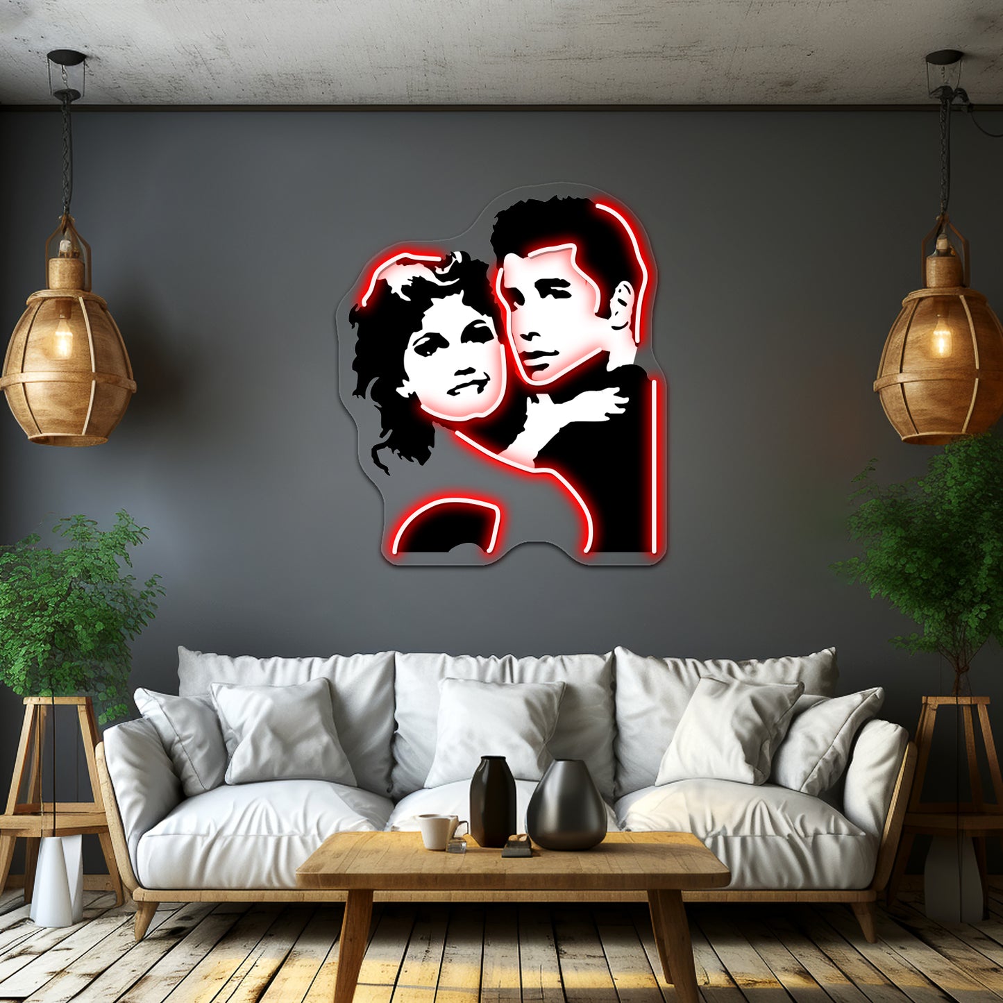 John Travolta Grease Artwork Neon Signs For Sale