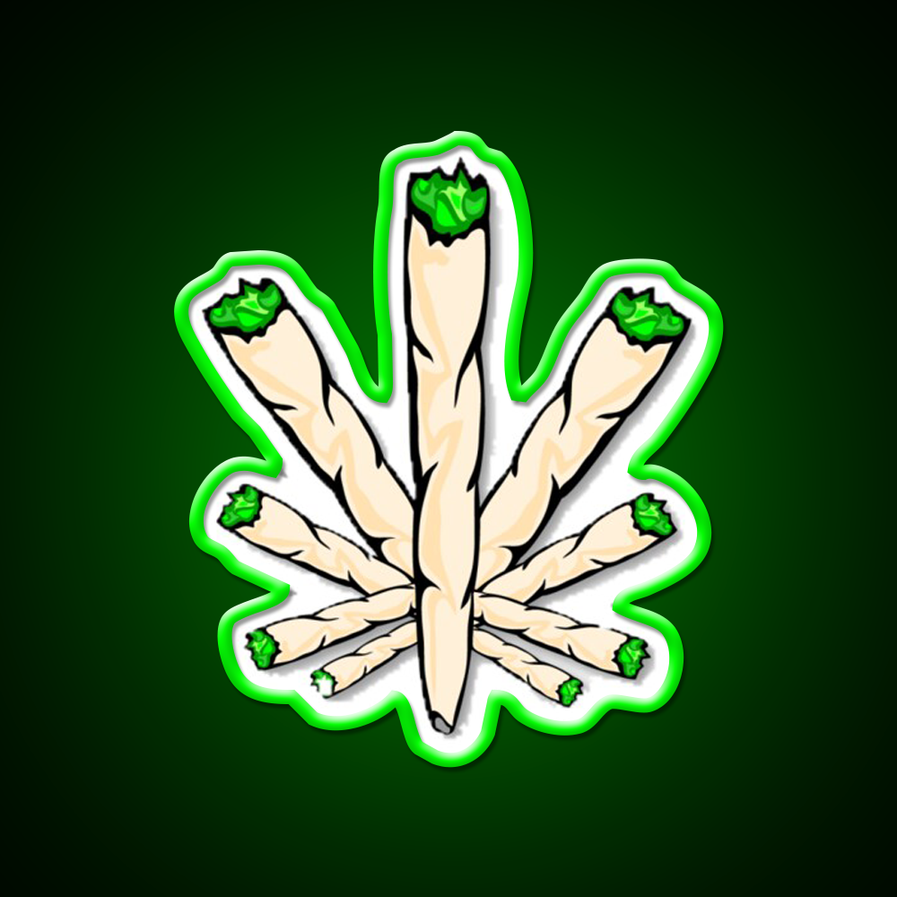 Joint Weed Leaf Hemp Inspired Green Leaf Led Neon Sign Rgb Color - LED neon sign view 8