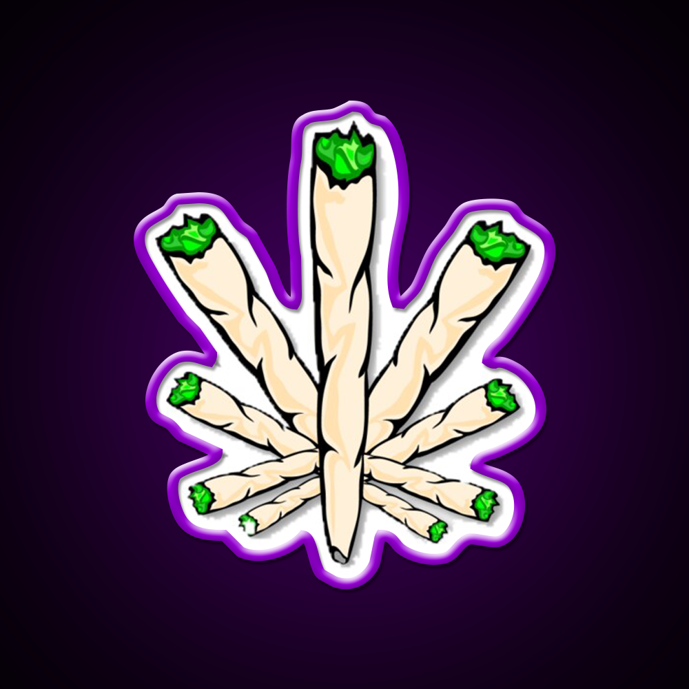 Joint Weed Leaf Hemp Inspired Green Leaf Led Neon Sign Rgb Color - LED neon sign view 9