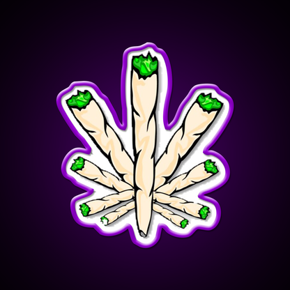 Joint Weed Leaf Hemp Inspired Green Leaf Led Neon Sign Rgb Color - LED neon sign view 9