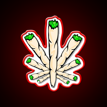 Joint Weed Leaf Hemp Inspired Green Leaf Led Neon Sign Rgb Color - LED neon sign view 10