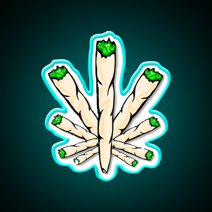 Joint Weed Leaf Hemp Inspired Green Leaf Led Neon Sign Rgb Color - Shineneon