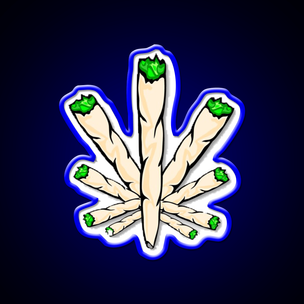 Joint Weed Leaf Hemp Inspired Green Leaf Led Neon Sign Rgb Color - Shineneon