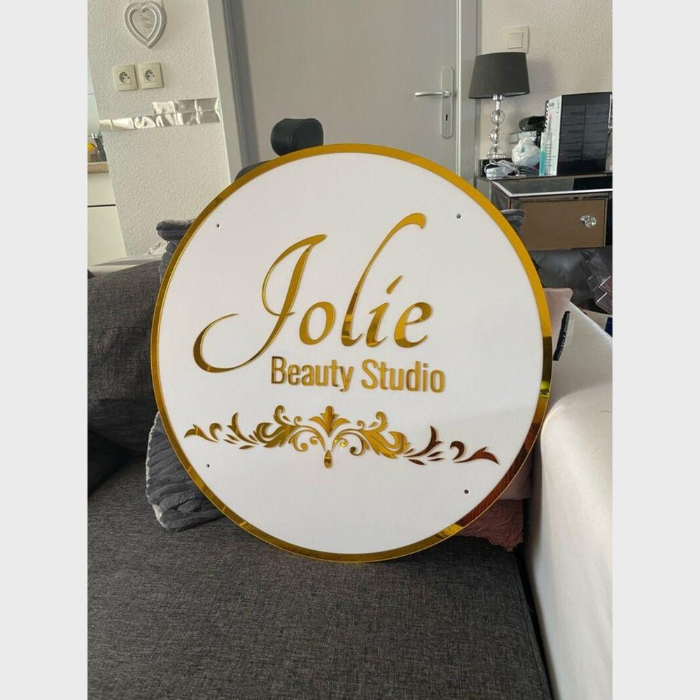 Jolie Beauty Studio Acrylic Business Logo Sign - Shineneon