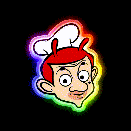 Jolli Bean Parody Cartoon Fast Food Led Neon Sign For Burger Place Rgb Color - LED neon sign close-up detail