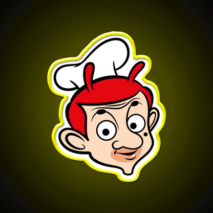 Jolli Bean Parody Cartoon Fast Food Led Neon Sign For Burger Place Rgb Color - Custom LED neon sign front view