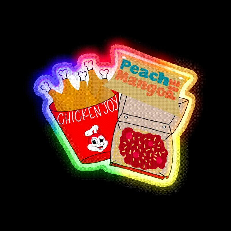 Jollibee Fast Food Led Neon Sign For Burger Place Rgb Color - LED neon sign close-up detail