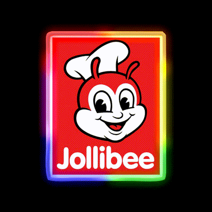 Jollibee Philippines Fast Food Led Neon Sign For Burger Place Rgb Color - LED neon sign close-up detail