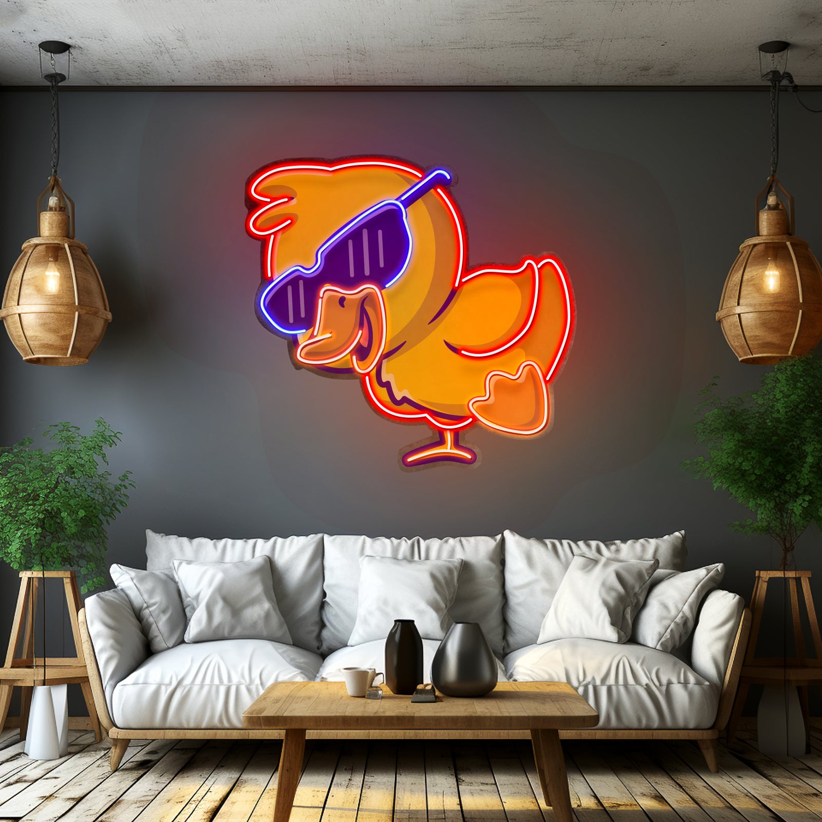 Jolly Duck Jumping Led Neon Sign Light Custom Led Signs - Custom LED neon sign front view