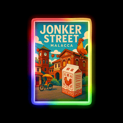 Jonker Street Clocktower And Rooster Box Asian Cultural Led Neon Sign Rgb Color - LED neon sign close-up detail