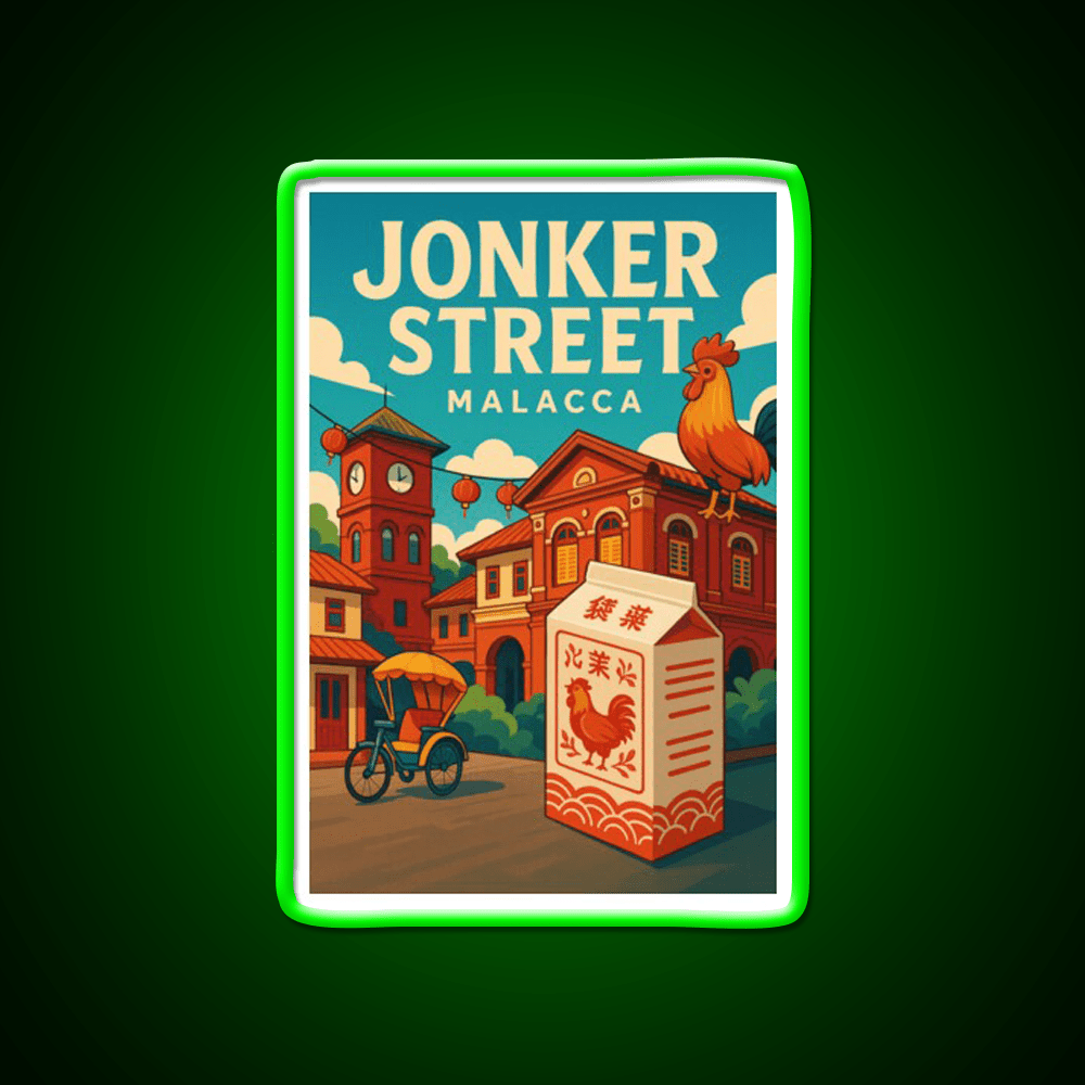 Jonker Street Clocktower And Rooster Box Asian Cultural Led Neon Sign Rgb Color - Shineneon