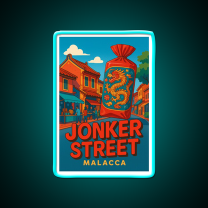 Jonker Street Dragon Lantern Malacca Asian Cultural Led Neon Sign Rgb Color - Size and dimension reference