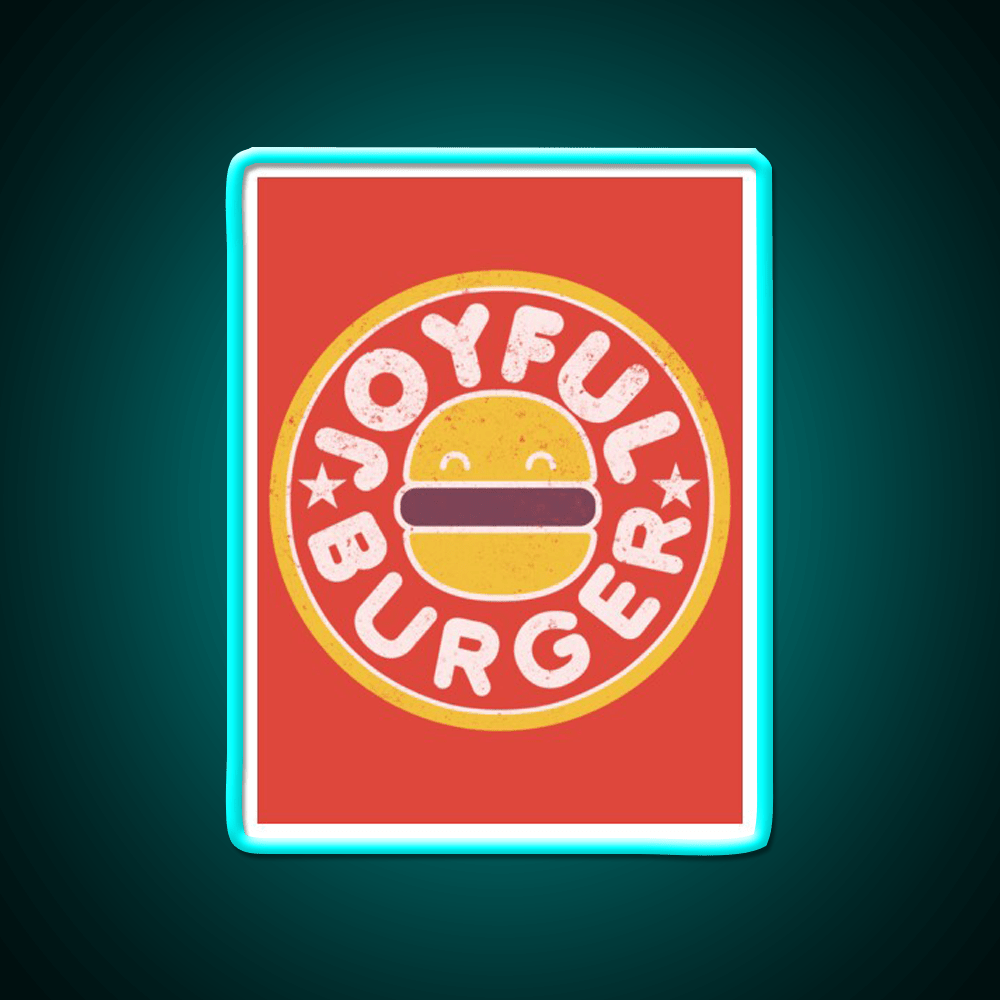 Joyful Burger Fast Food Led Neon Sign For Burger Place Rgb Color - Shineneon