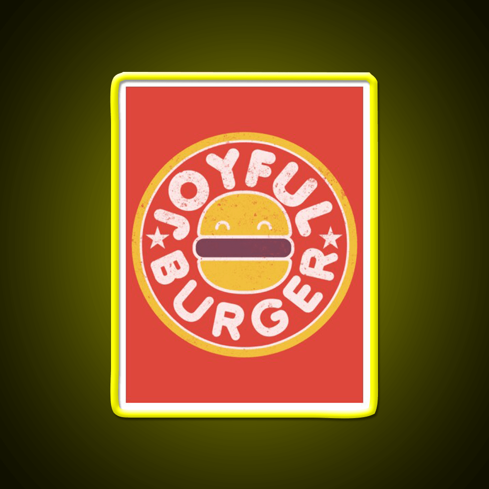 Joyful Burger Fast Food Led Neon Sign For Burger Place Rgb Color - Shineneon