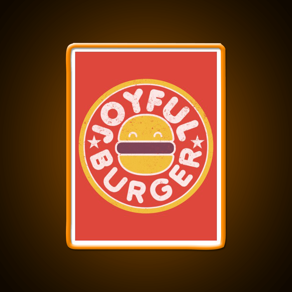 Joyful Burger Fast Food Led Neon Sign For Burger Place Rgb Color - Shineneon