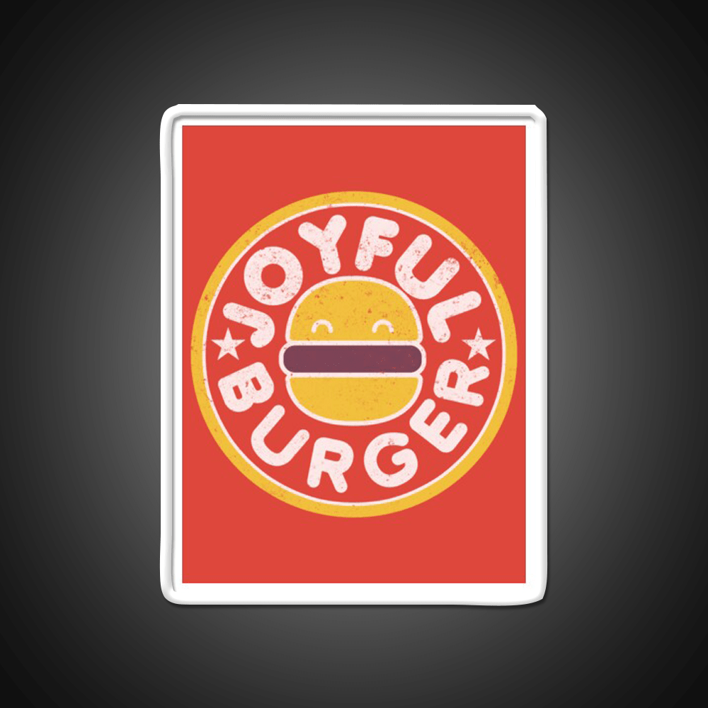 Joyful Burger Fast Food Led Neon Sign For Burger Place Rgb Color - Shineneon