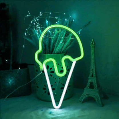 Joyful Ice Cream Scoop Cone Summer Led Neon Sign | Shineneon