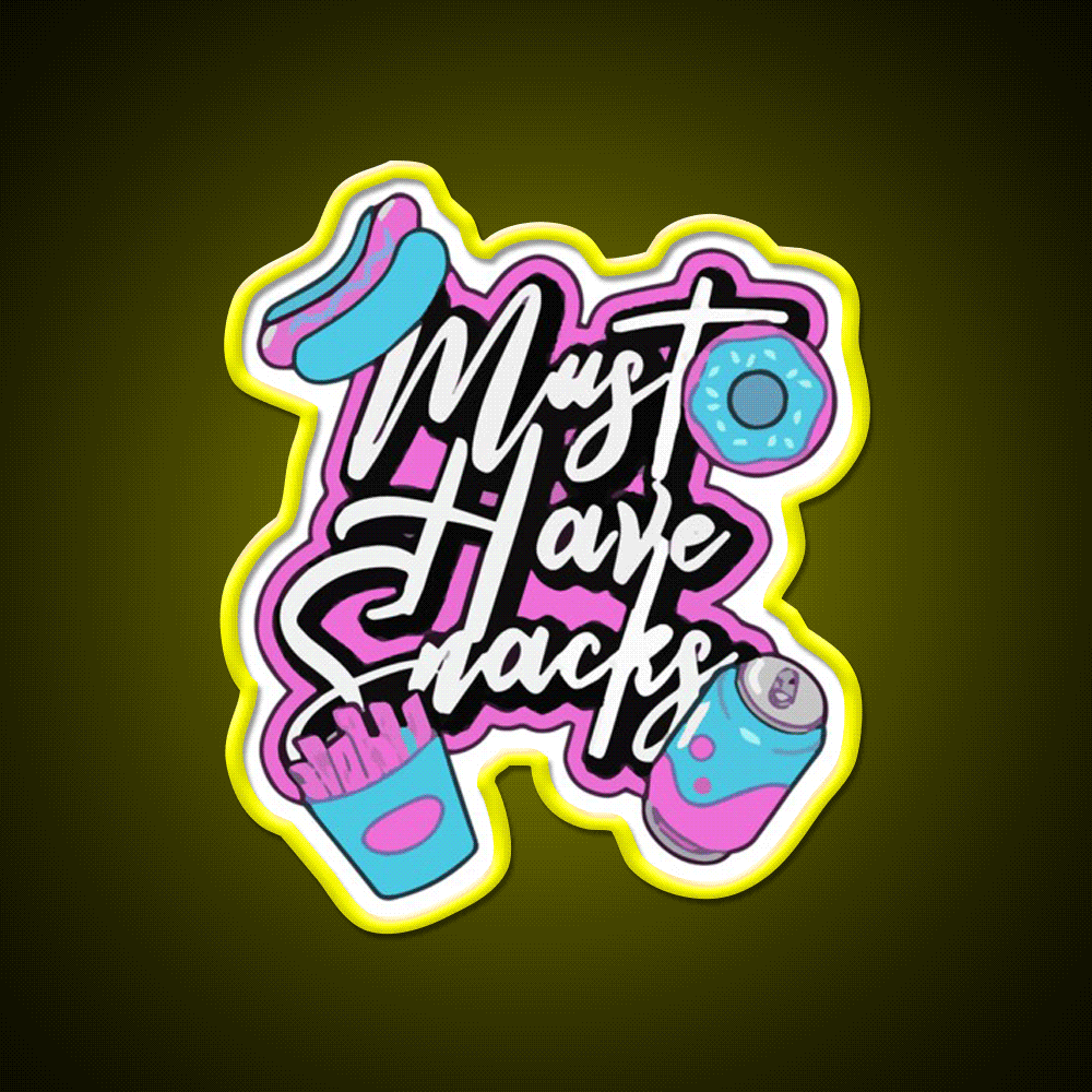 Jstu Must Have Snack Food Snack Food Led Neon Sign Rgb Color - Custom LED neon sign front view
