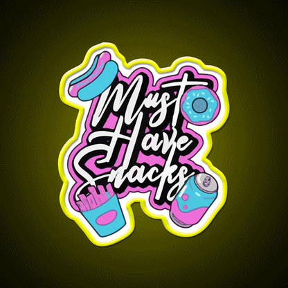 Jstu Must Have Snack Food Snack Food Led Neon Sign Rgb Color - Custom LED neon sign front view