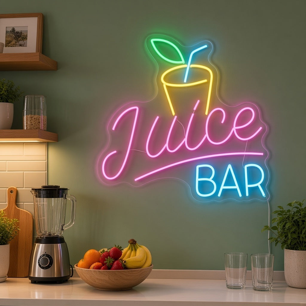 Juice Bar LED Neon Sign - advertising view