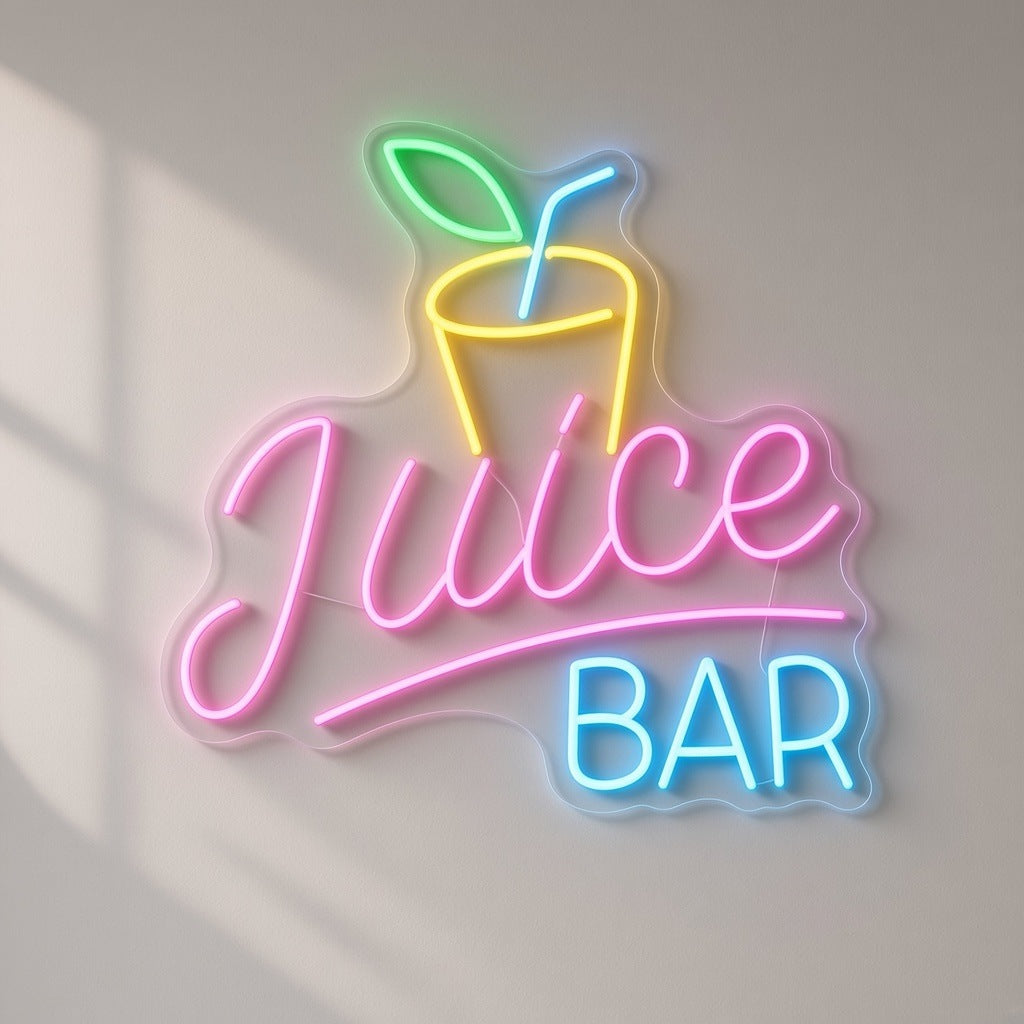 Juice Bar LED Neon Sign - natural light view