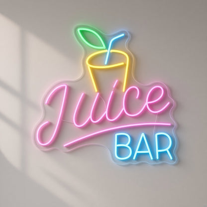 Juice Bar LED Neon Sign - natural light view