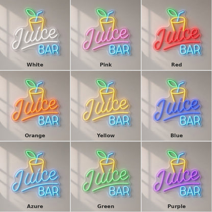 Juice Bar LED Neon Sign - nine-color grid