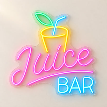 Juice Bar LED Neon Sign - natural light view