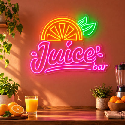 Juice Bar LED Neon Sign - advertising view