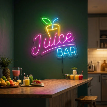 Juice Bar Room Decor LED Neon Sign - 03 Real Lifestyle Scene