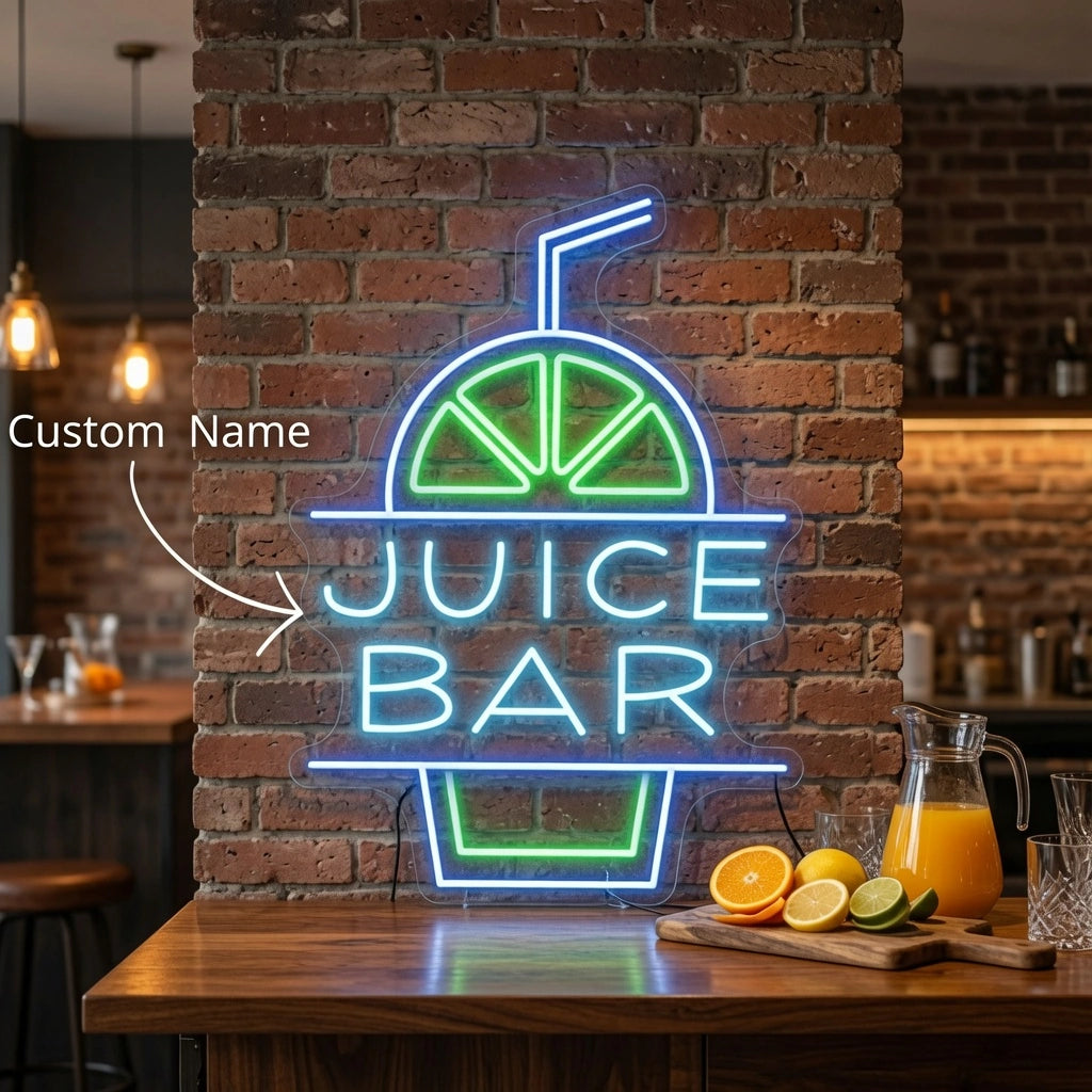 Juice Bar Wall Art LED Neon Sign - 03 Real Lifestyle Scene