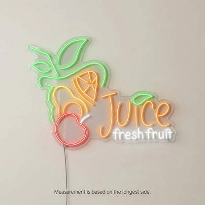 Juice Fresh Fruit Wall Decor LED Neon Sign - 04 Size Image