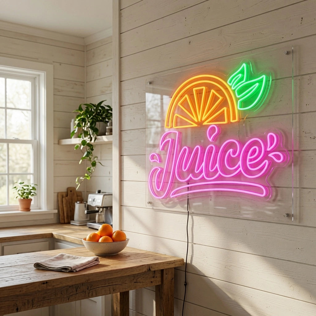 Juice Hangs Wall Decor LED Neon Sign - 03 Real Lifestyle Scene