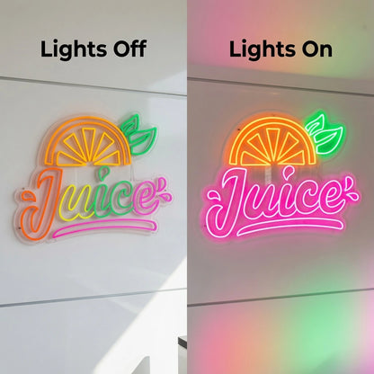 Juice Hangs Wall Decor LED Neon Sign - 06 Day Night Comparison