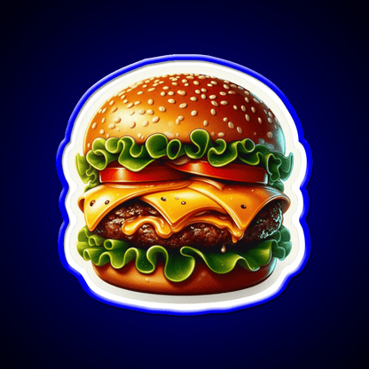 Juicy Double Cheeseburger Fast Food Led Neon Sign For Burger Place Rgb Color - Shineneon
