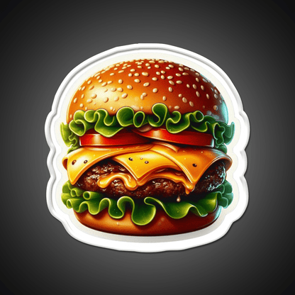 Juicy Double Cheeseburger Fast Food Led Neon Sign For Burger Place Rgb Color - Shineneon